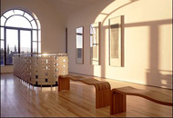 Balustrade, Andrew Tye (with gallery benches by Robert Kilvington), 1997. art.tm Inverness. Photo by David Churchill/Arcaid
