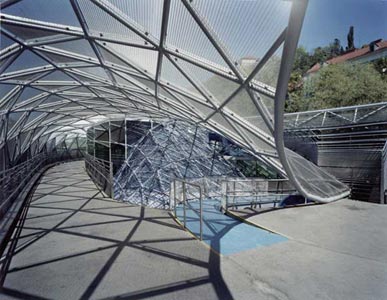 Mur Island by Vito Acconci/Acconci Studio, 2003. Graz, Austria. Photo: Wolfgang Thaler and Rainer Fehringer, &copy; Art&Idea.