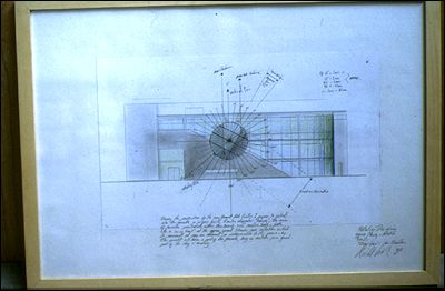 Drawing for Over Easy, Richard Wilson 1998. The Arc, Stockton-on-Tees. Photo: Richard Wilson