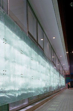 Floating Wall, Jeff Bell 2001. Persistence Works (Yorkshire ArtSpace), Sheffield.  Photo: Stuart Blackwood.