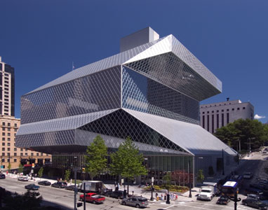 The Seattle Public Library, Central Library, by Rem Koolhaas (OMA), 2004. Photo courtesy of The Seattle Public Library.