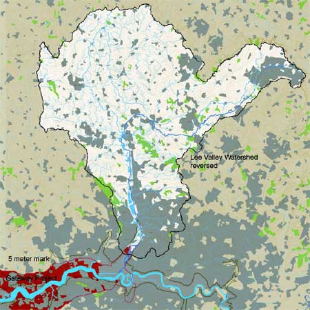 The Harrison Studio Britain, Newton Harrison/<br>Helen Mayer Harrison, David Haley, Gabriel Harrison, Chris Fremantle: The Lee Valley, a reversal of 30-year projections. 
