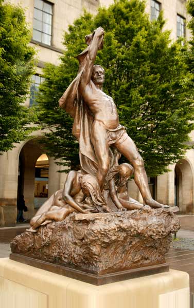 Adrift, John Cassidy, 1905, bronze, 145cm x 320cm x 190cm high, in its new location in St Peter�s Square, Manchester. Photo: Manchester City Galleries