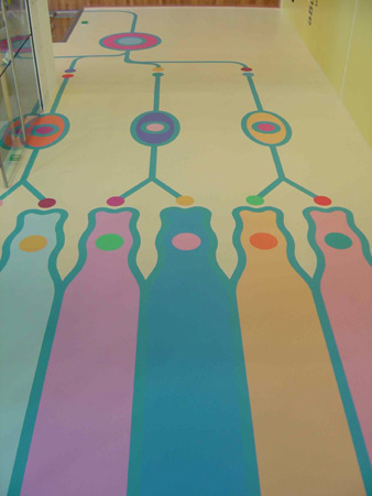 Yuko Shiraishi, Wall painting, 2007, at The Richard Desmond Children’s Eye Centre at Moorfields Hospital, London.  Photo: Yuko Shirashi.