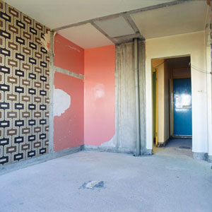Installation by Neville Gabie. Further Up in the Air, Linosa Close, Sheil Park, Liverpool, 2002. Photo: Further Up in the Air Archive.