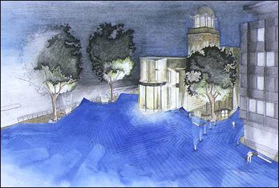 Blue Carpet (design of whole area) Thomas Heatherwick Studio, 1997. Newcastle upon Tyne.
