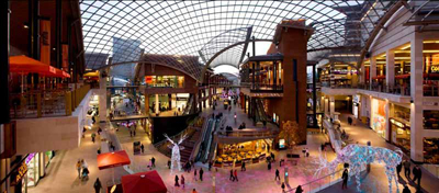 The central roof at Cabot Circus created through a collaboration between artist Nayan Kulkarni and architects Chapman Taylor. Photo: InSite Arts 2008