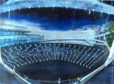 Millennium Clock (proposal), Fran&ccedil;oise Schein, for Millennium Place, Coventry.  &copy; Fran&ccedil;oise Schein.