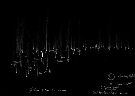 Pools of Light, Drawing for Hamworthy Beach by Vong Phaophanit and Claire Oboussier, 2003. Poole Streetscape Manual project, Poole, Dorset.