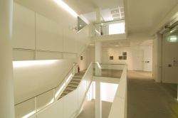 Interior of Arnolfini following redevelopment by architects Snell Associates and artist Susanna Heron, photo by Adam Farraday