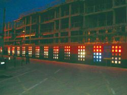 'The Barge Arm installation' Gloucester Docks Hoardings Lights.Artist: Andrew Stonyer.