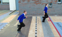 Typograhical pavement, Community School of Auchterarder.  Designed by Gordon Young, 2004.