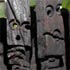 Totems by El Anatsui.Gateway to the Africa zone, Eden Project. Link to larger image: Totems by El Anatsui.Gateway to the Africa zone, Eden Project.