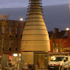 The initial lighting test; photograph © Mark Luck, North Somerset Council. 