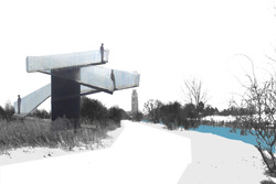 Initial Concept Design, Boston Pendulum by Paul Robbrecht. Image supplied by Robbrecht en Daem.