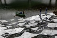  60°N 05°E (encased waterside) - 2010 designed for the Norwegian city of Bergen, installed 2012 as part of the Bybanen Art Program. Photo © Thorsten Goldberg